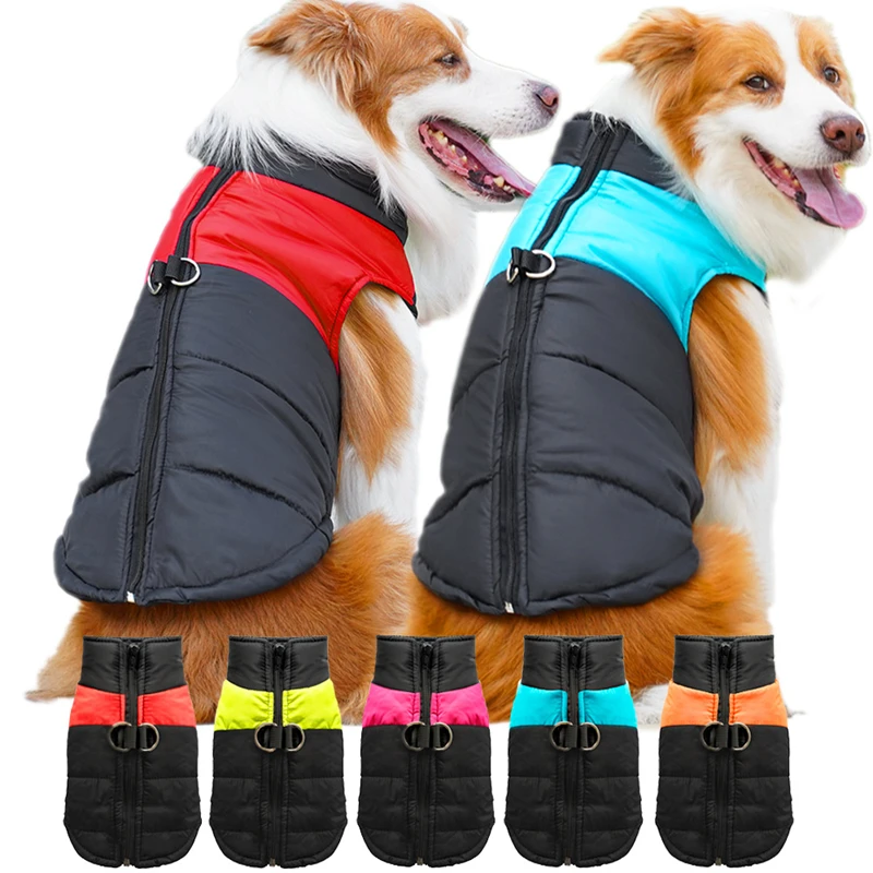 Waterproof Warm Dog Clothes Coat Winter Vest Padded Zipper Jacket Dog Clothing For Small Medium Big Dogs Outfit 2025 New Model