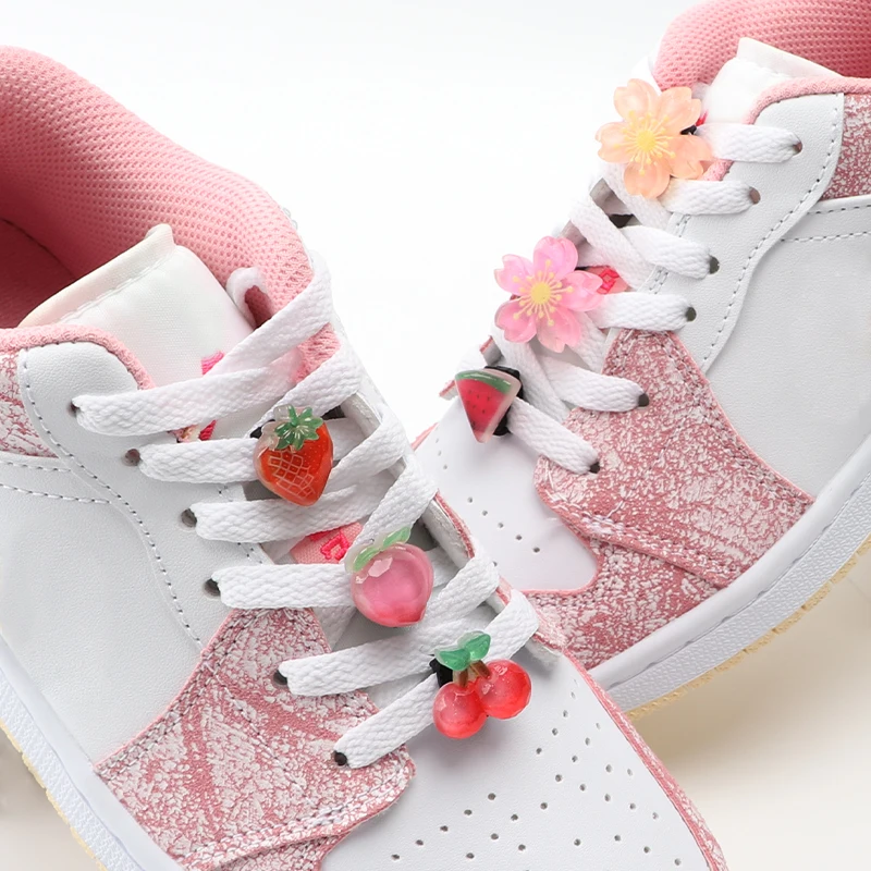 Neue bunte Blumen schnalle Schnürsenkel Dekorationen Glitzer Früchte für Sneaker af1 Schnürsenkel Clip Kinder Erwachsene Accessoires in loser