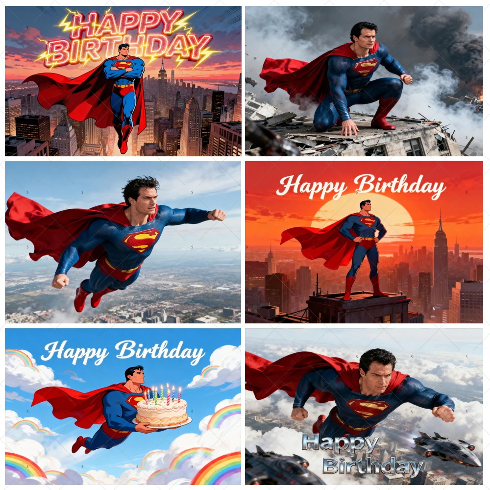 

Super Hero Theme Party Decoration Background Superman Boys kid Birthday Baby Shower Supplies Banner Supplies Photography Props