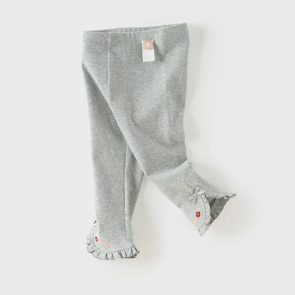 Dave Bella Leggings Spring Autumn Trousers Pants Leg Lace Girls Baby Cotton Gray Beige Children Elastic Clothing Tight DB3262690