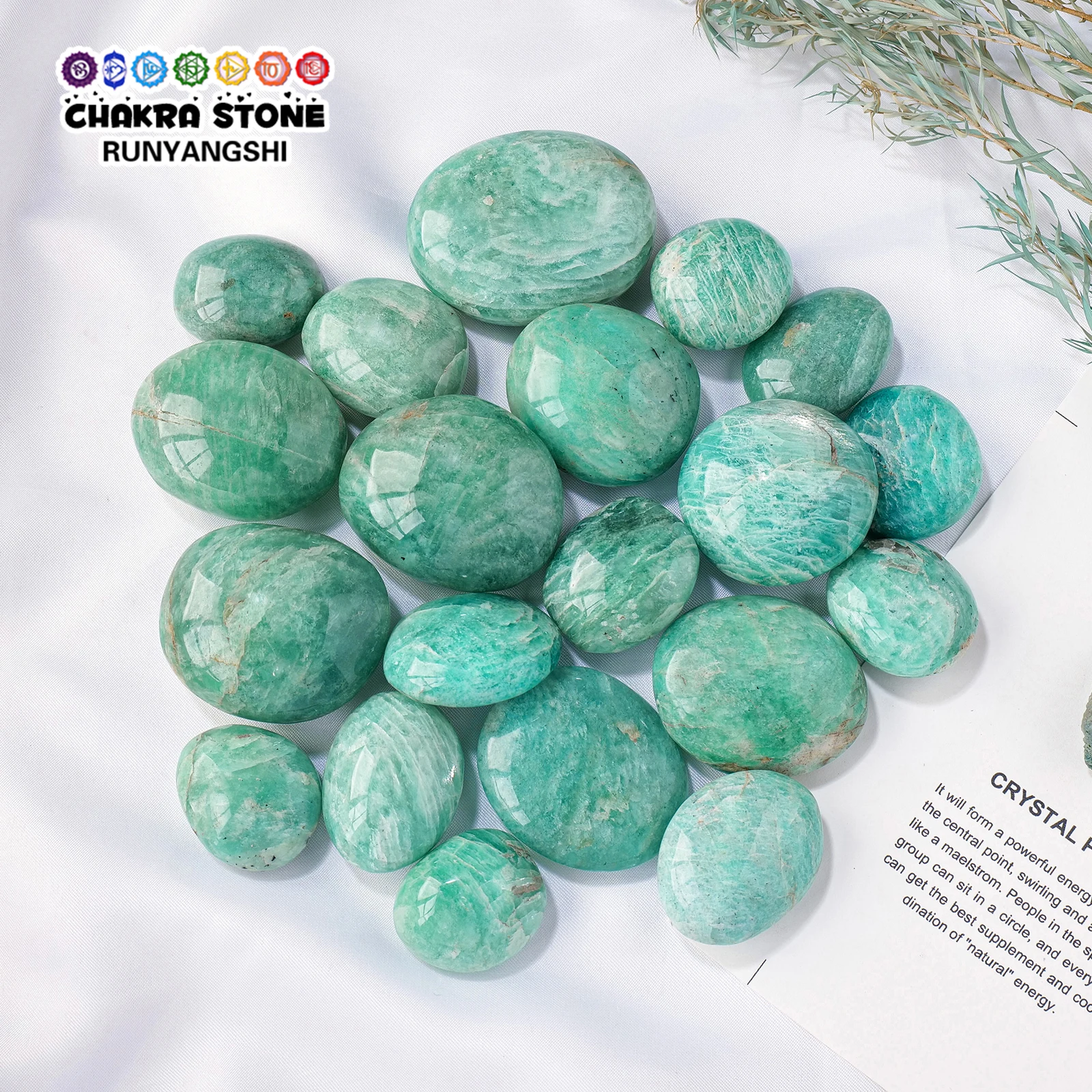 1pc Natural Crystal Amazonite Palm Play Palm Stone Healing Home Decoration Polished Gemstones Crystal Quartz Reiki Ornament