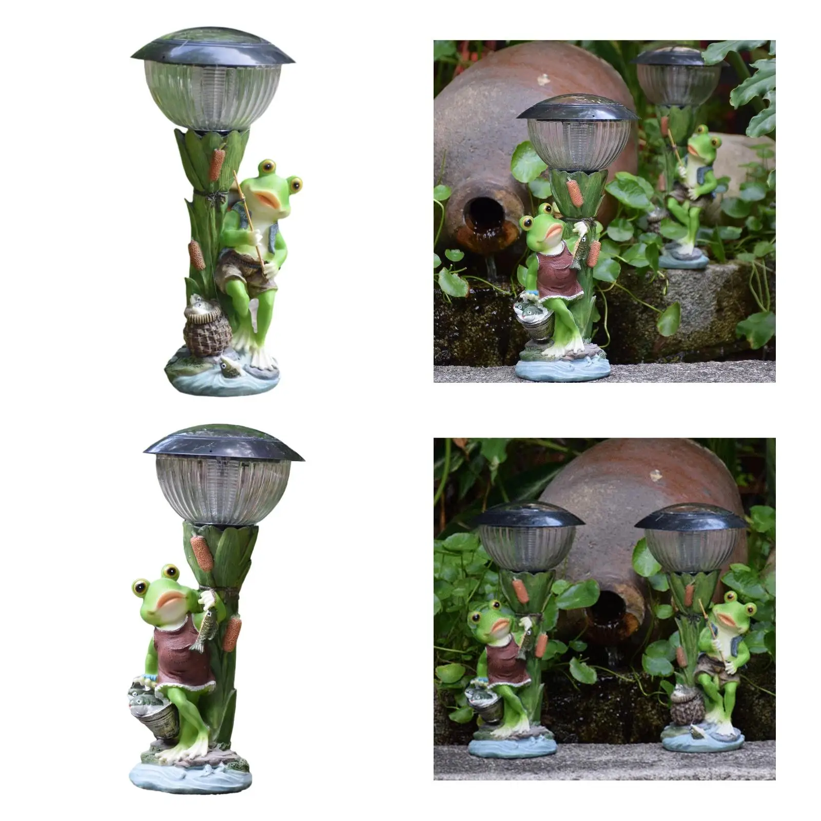 Estátua de sapo solar ornamento de luz decoração de jardim exclusiva para o