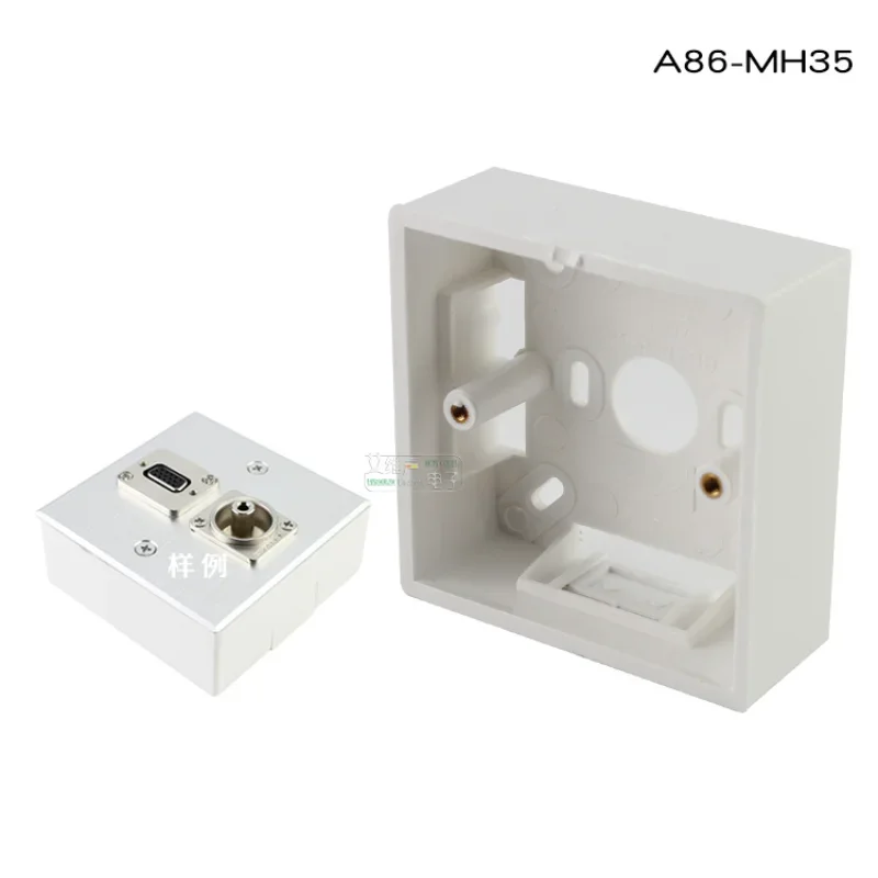 1Pcs wall 86 panel strong weak current standard bottom box open wire installation PVC plastic junction box A86-MH35mm HiFi