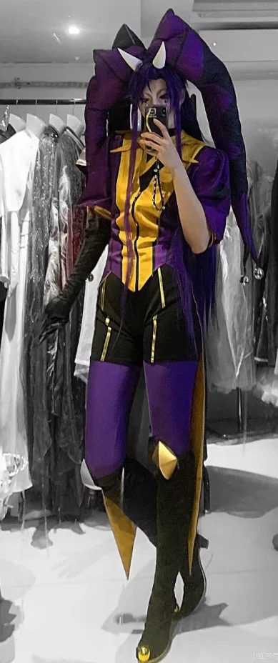 

Pierrot Purple joker Cosplay Costumes Game COS Role Play Clown Uniform Circus Halloween Carnival Party Outfit Men Woman