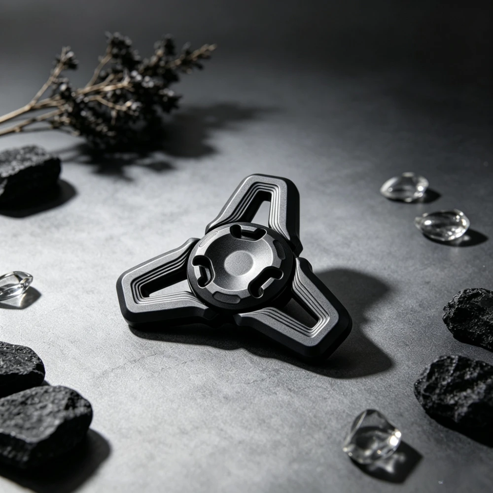 Pangolin EDC Missionary Mechanical Zirconium Alloy Hollowed-out Three-bladed Spinning Fingertip Top Stress Relief Toy