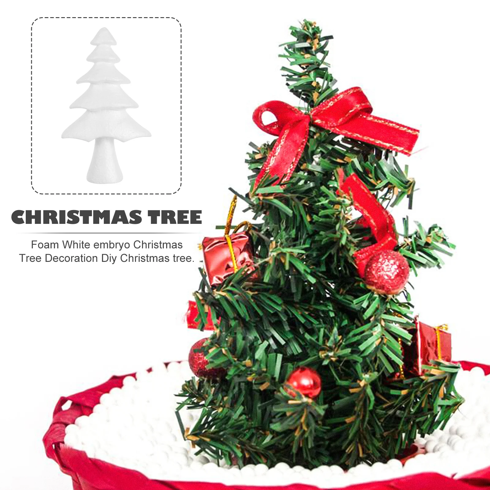 

2Pcs DIY Christmas Tree Making Material Craft Kit for Kids Adults Home Party Festive Desktop Adornment White Christmas Tree
