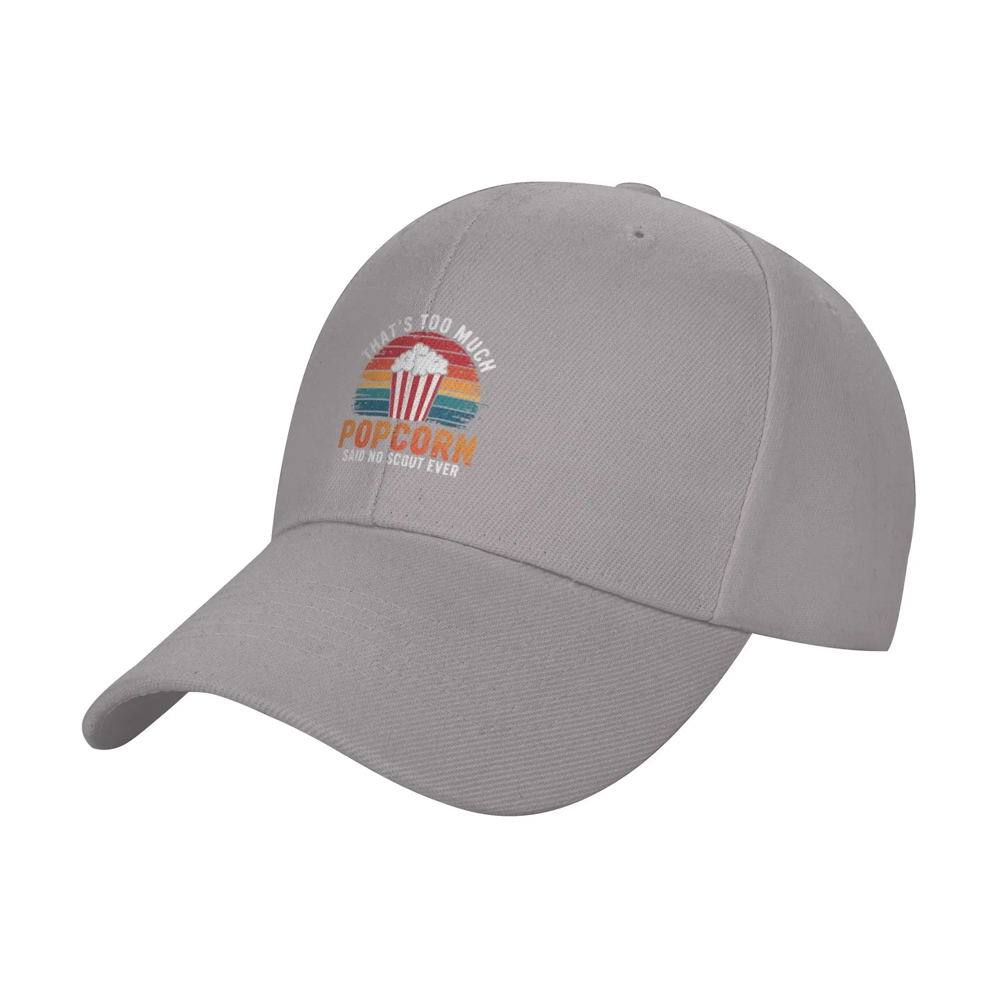 Campfire Camping Hiking Popcorn Lover Scout Fun Outdoor Trendy Baseball Cap Backpacking Easy Clean Headwear