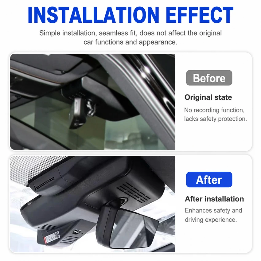 For Toyota BZ4X 2022-2026 Plug and Play 4K Dash Cam for Car Camera Recorder Dashcam WIFI Car Dvr Recording Devices Accessories