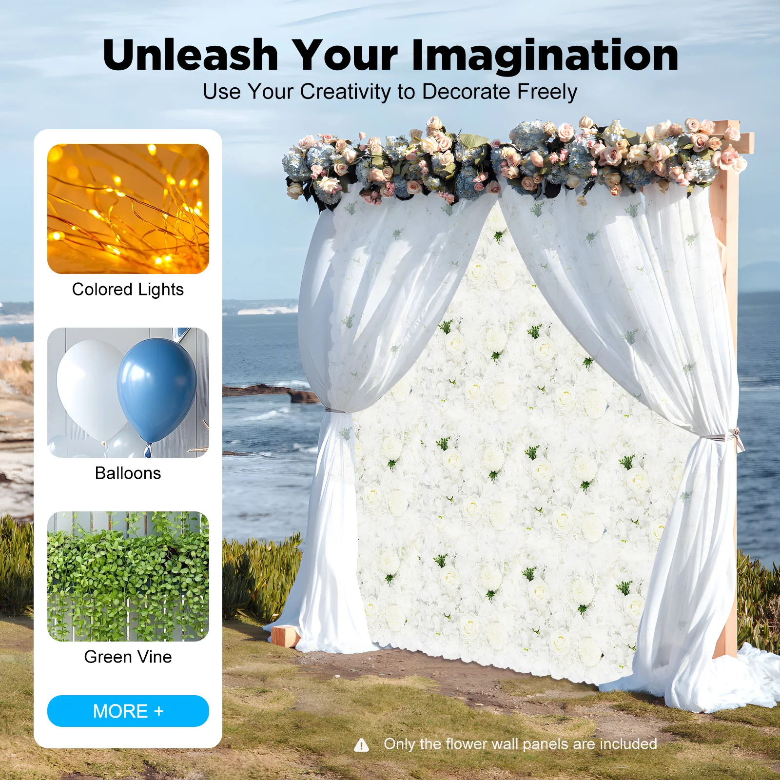 

12 шт. 3D стеновая панель с цветами, 15*15 дюймов, коврик для декора стен с белыми искусственными цветами, романтическое свадебное украшение для фона