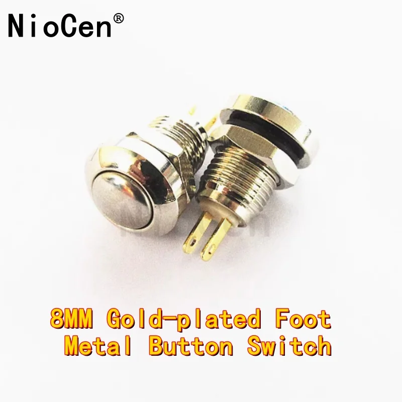 （1pcs）8mm small miniature circular metal button switch waterproof self resetting power start button doorbell switch