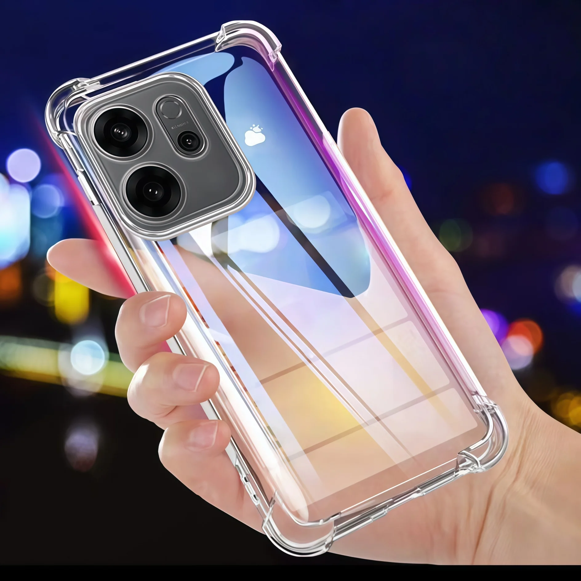 OPPO Reno 14F / 13F / 12F用透明TPU耐衝撃保護電話ケース - クリア