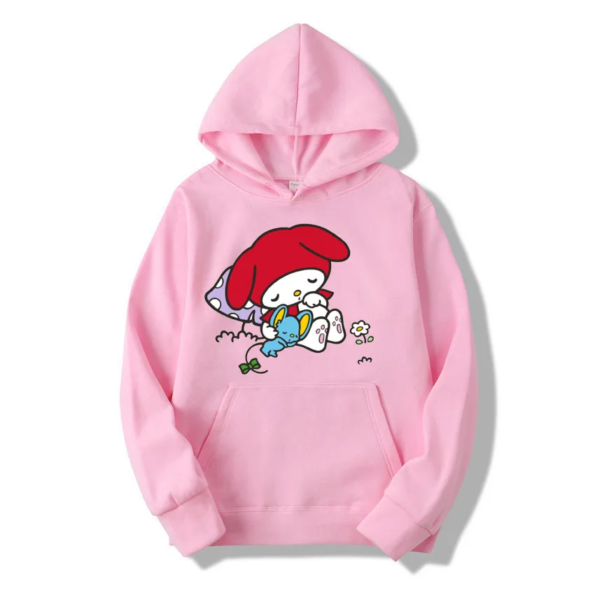 

Kawaii My Melody casual cute print unisex hoodie spring and autumn Sanrio cartoon casual sports street print hoodie