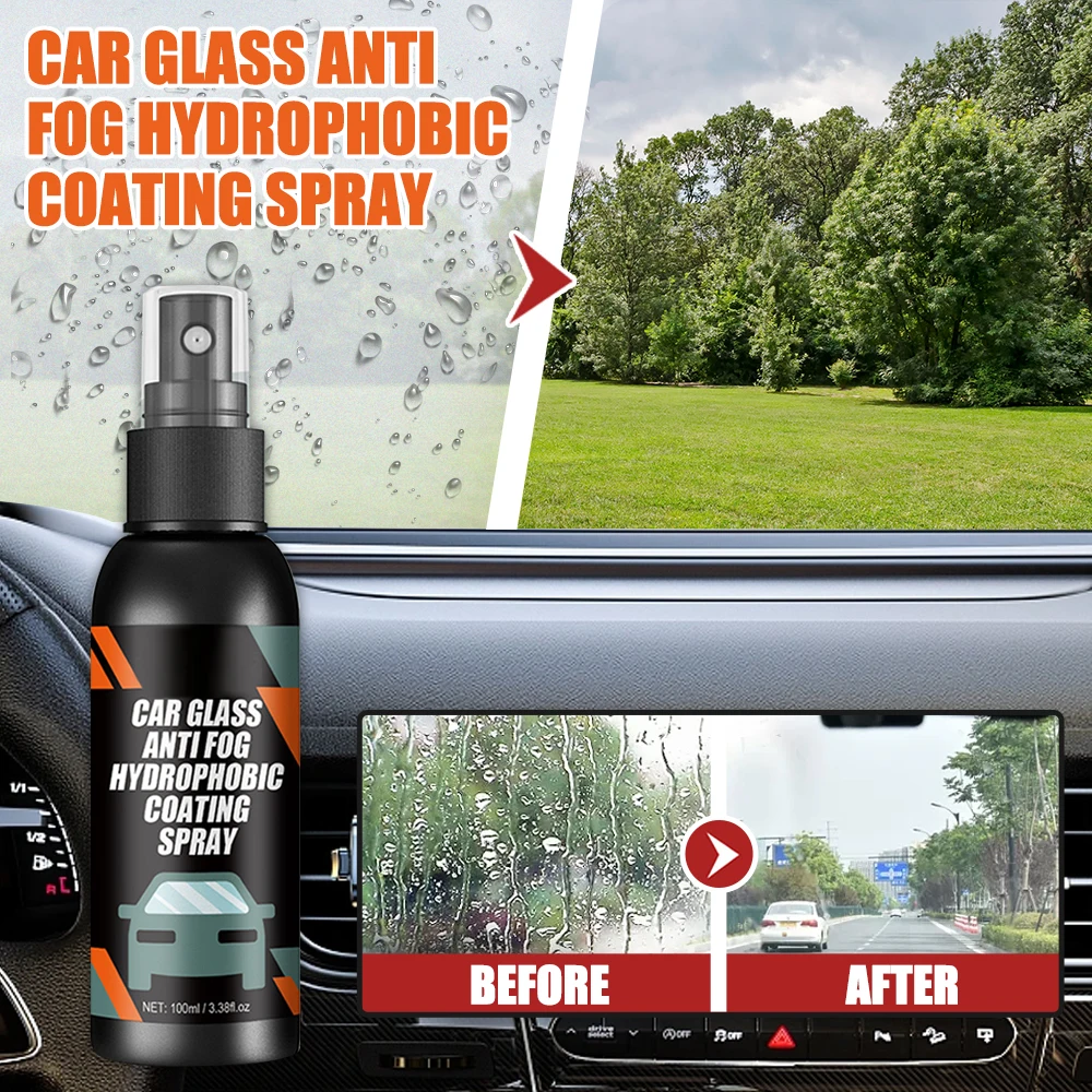 Anti Fog with Microfiber Cloth Windshield & Glasses Spray Cleaner and Protector to Increase Visibility Works on Windows