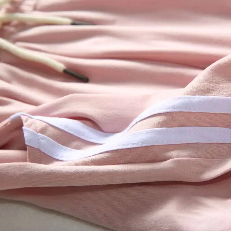 orts Esportivos Fs de Verão Soltos e Casuais em Seda Leiteira, Crimento Três Quartos, Calças de Fibra de Poliéste...