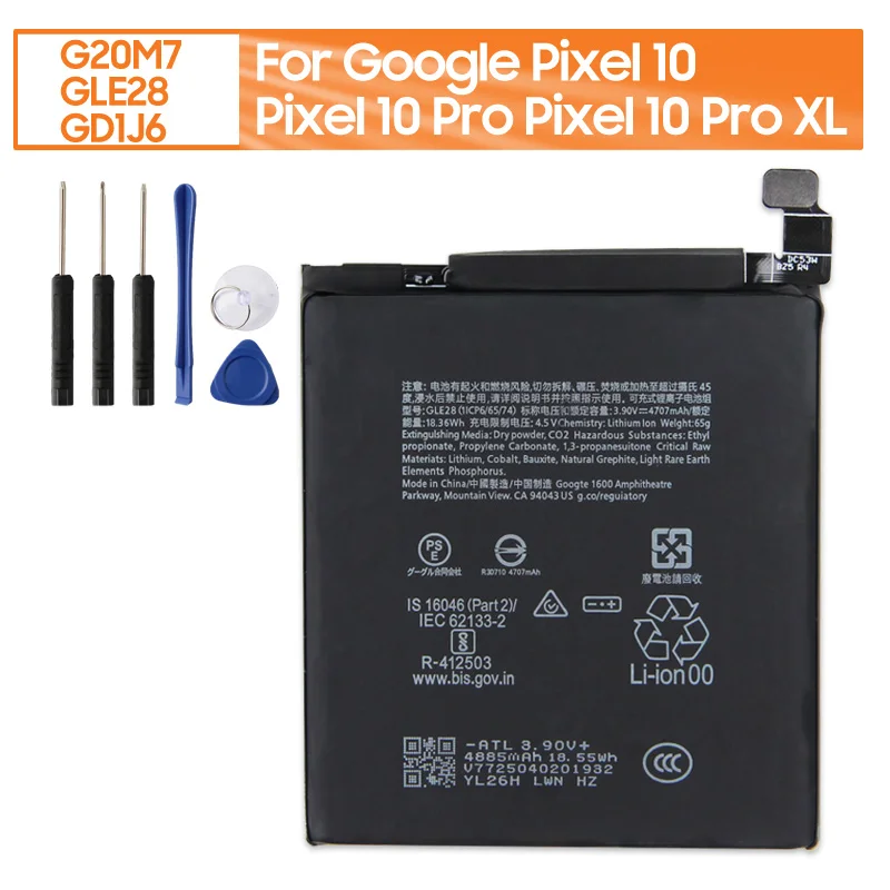 Batería Premium G20M7 GLE28 GD1J6 para Google Pixel 10, Google Pixel 10 Pro, Google Pixel 10 Pro XL con Herramientas