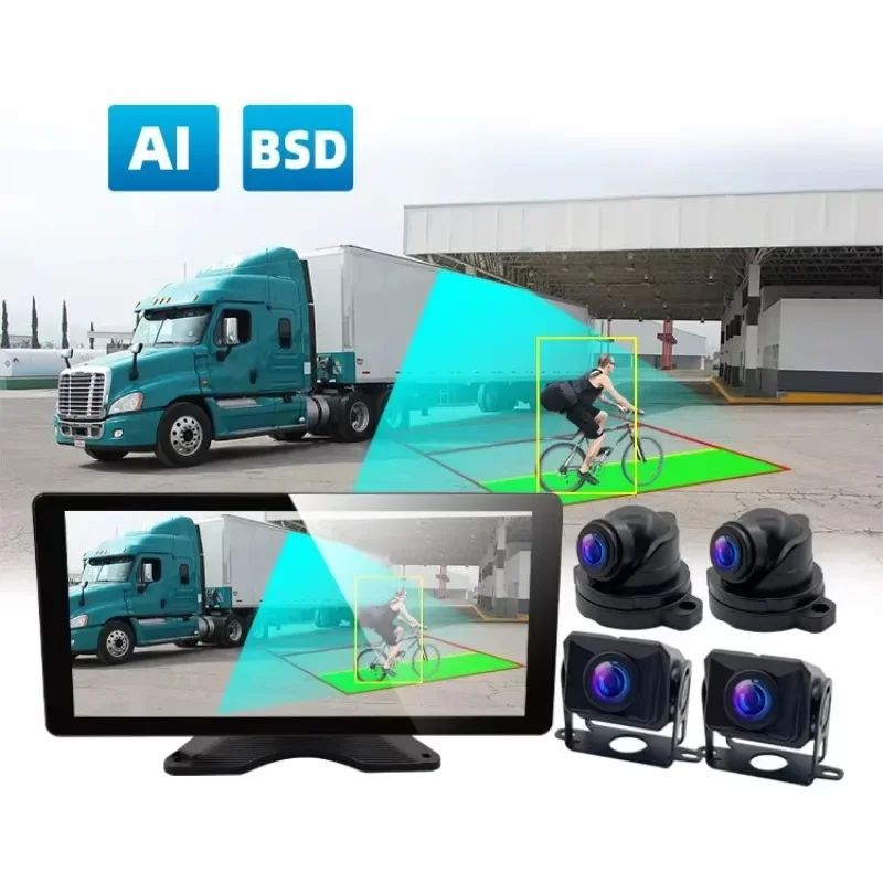 2026/Wemaer 10.36 Inch Split Touch Screen Backup Truck Camera  Kit System Back Parking Sensor BSD AI ADAS DVR