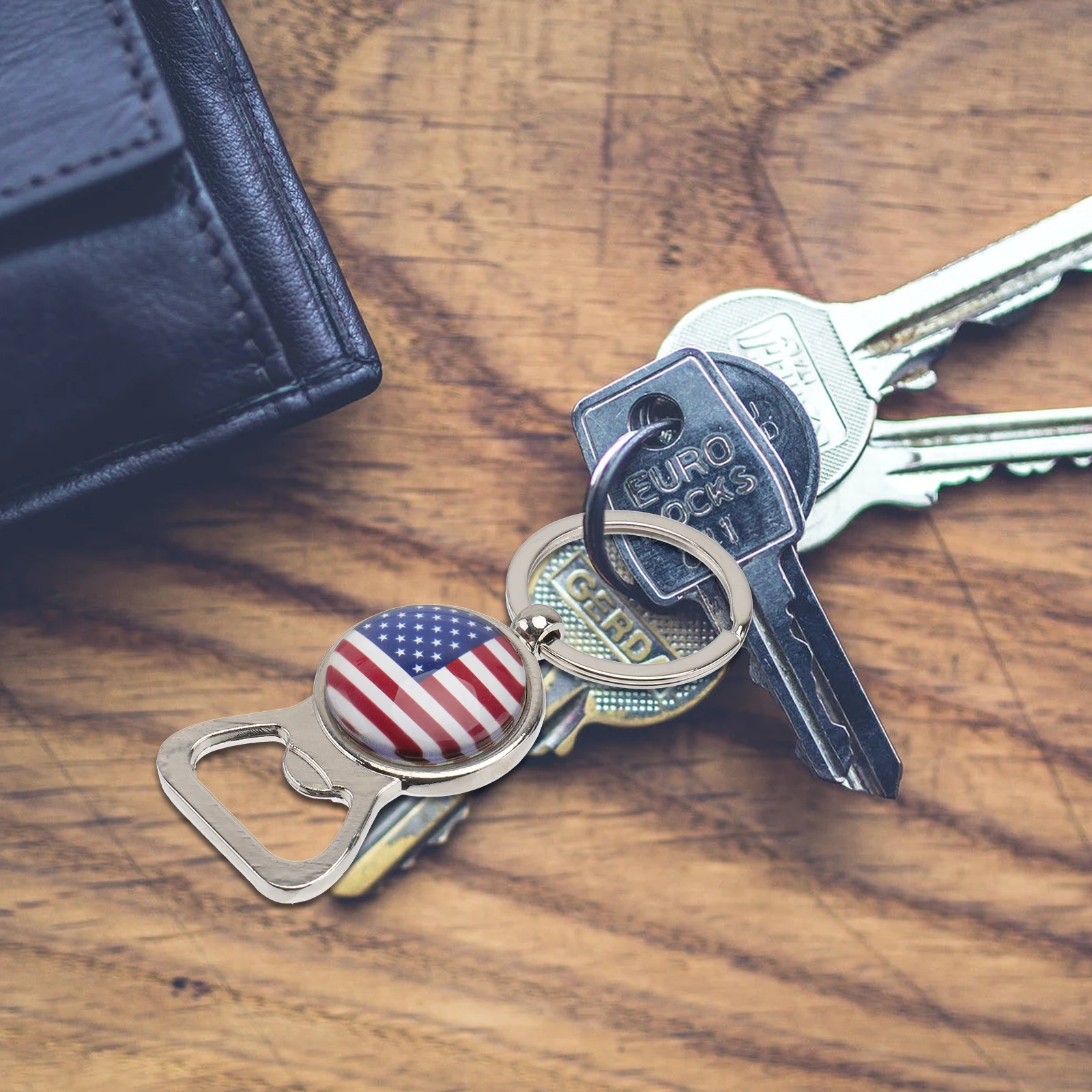 

Bottle Opener Keychain Flag Keychains with Openerkeychai Multifunction