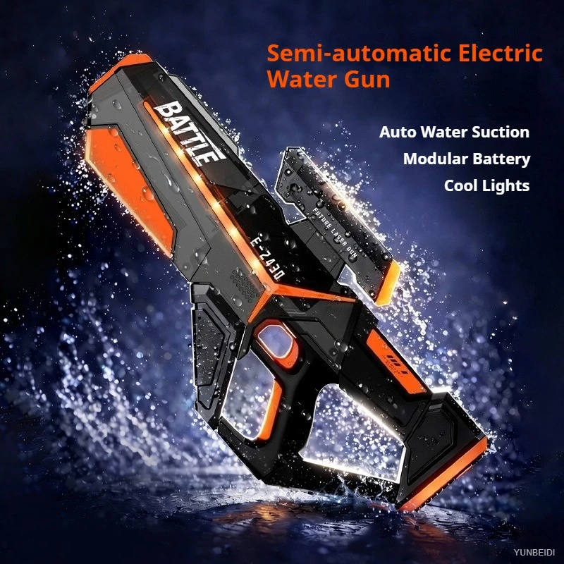 Elektrische LED-Wasserpistole, große Kapazität, automatische Wasseraufnahme, kontinuierliche Sprühwasserpistole, Sommerspiel, Interaktion, Spielzeug für Kinder und Erwachsene