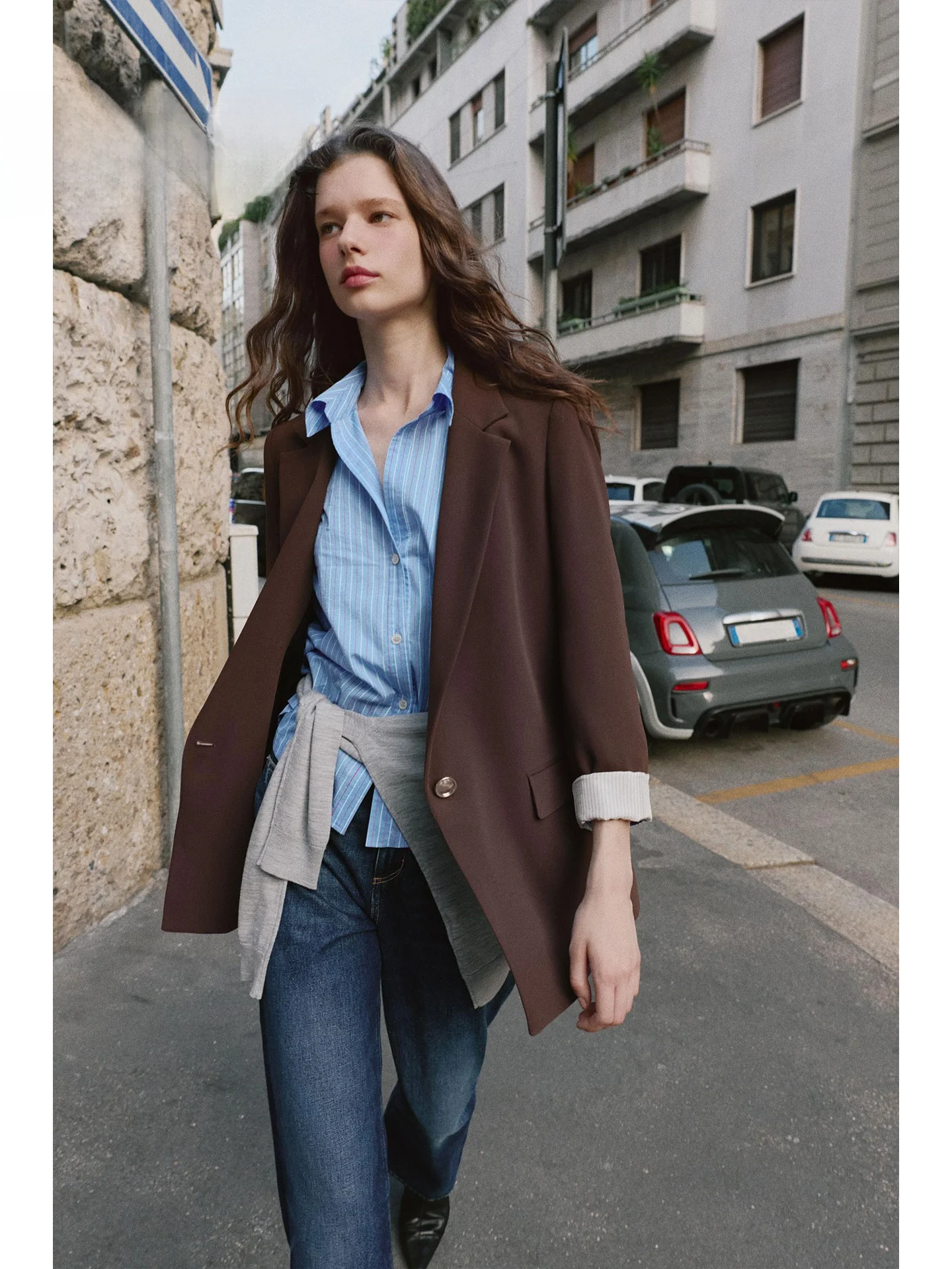 

ZAPRHA Unique Printed Cuff Casual Women's Suit Jaet Autumn 2025 Commute Sle Long Sve One Button Closure Ele