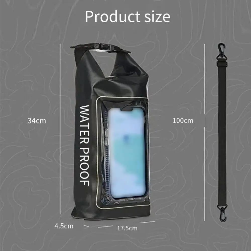 2L New PVC Clip Swimming Waterproof Bag Outdoor Mesh Material Messenger Bag Beach 2-In-1 Cell Phone Bag