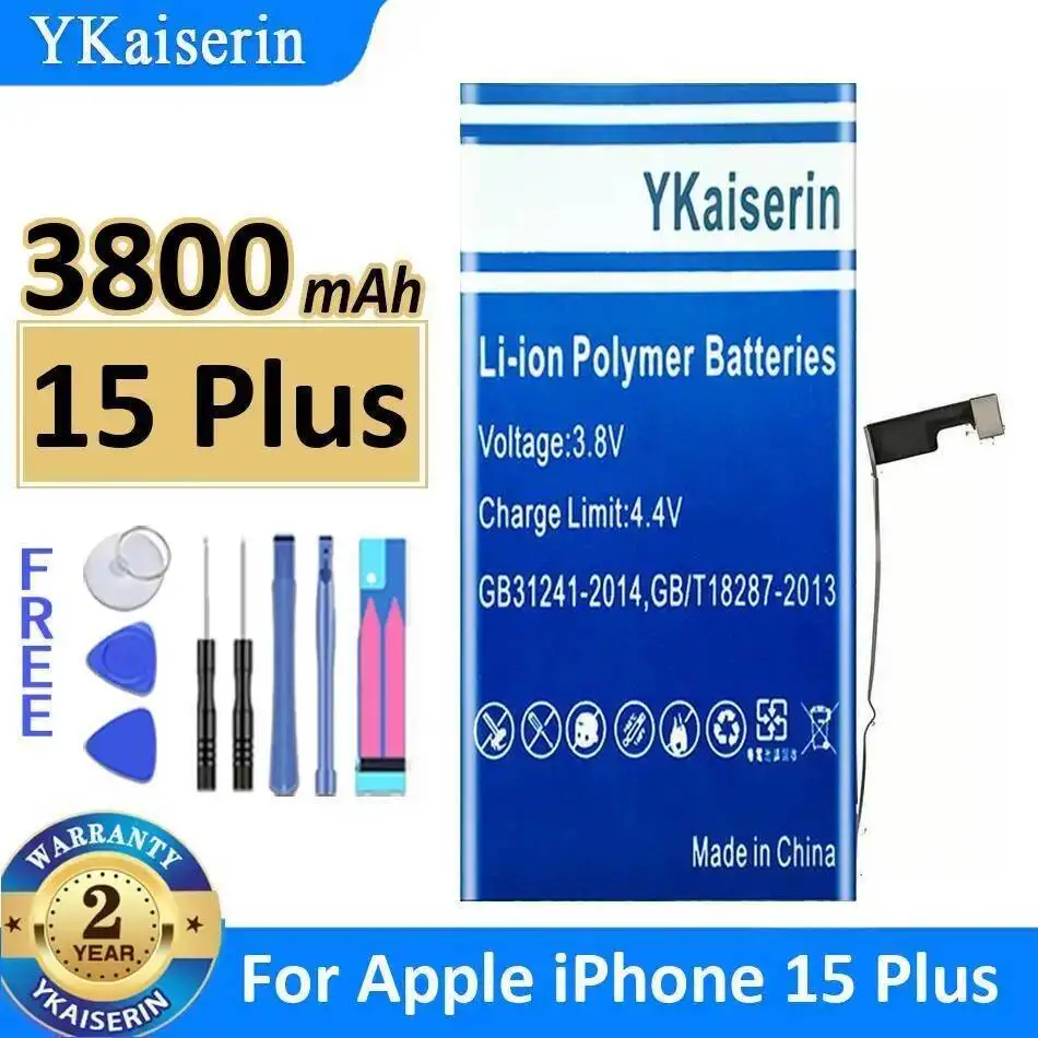 

Mobile Phone Battery For Apple Iphone 15 Plus Reliable Replacement Environmentally Friendly 3800Mah
