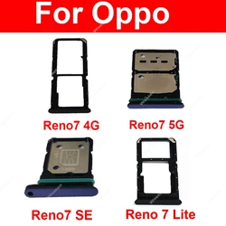 SIM Card Tray For OPPO Reno 7 7Lite 7SE 7Z 4G 5G Dual SIM Card Tray Slot  Card Reader Holder Socket Replacement Parts