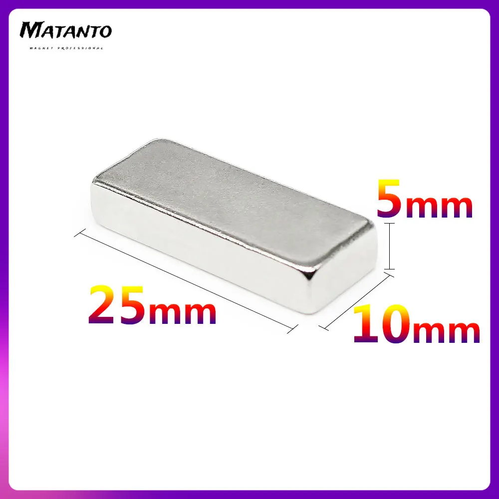 

2/5/10/20/30/50PCS 25x10x5mm Strong Block Magnets N35 Permanent Magnets 25x10x5 Rectangular Rare Earth Neodymium Magnet 25*10*5