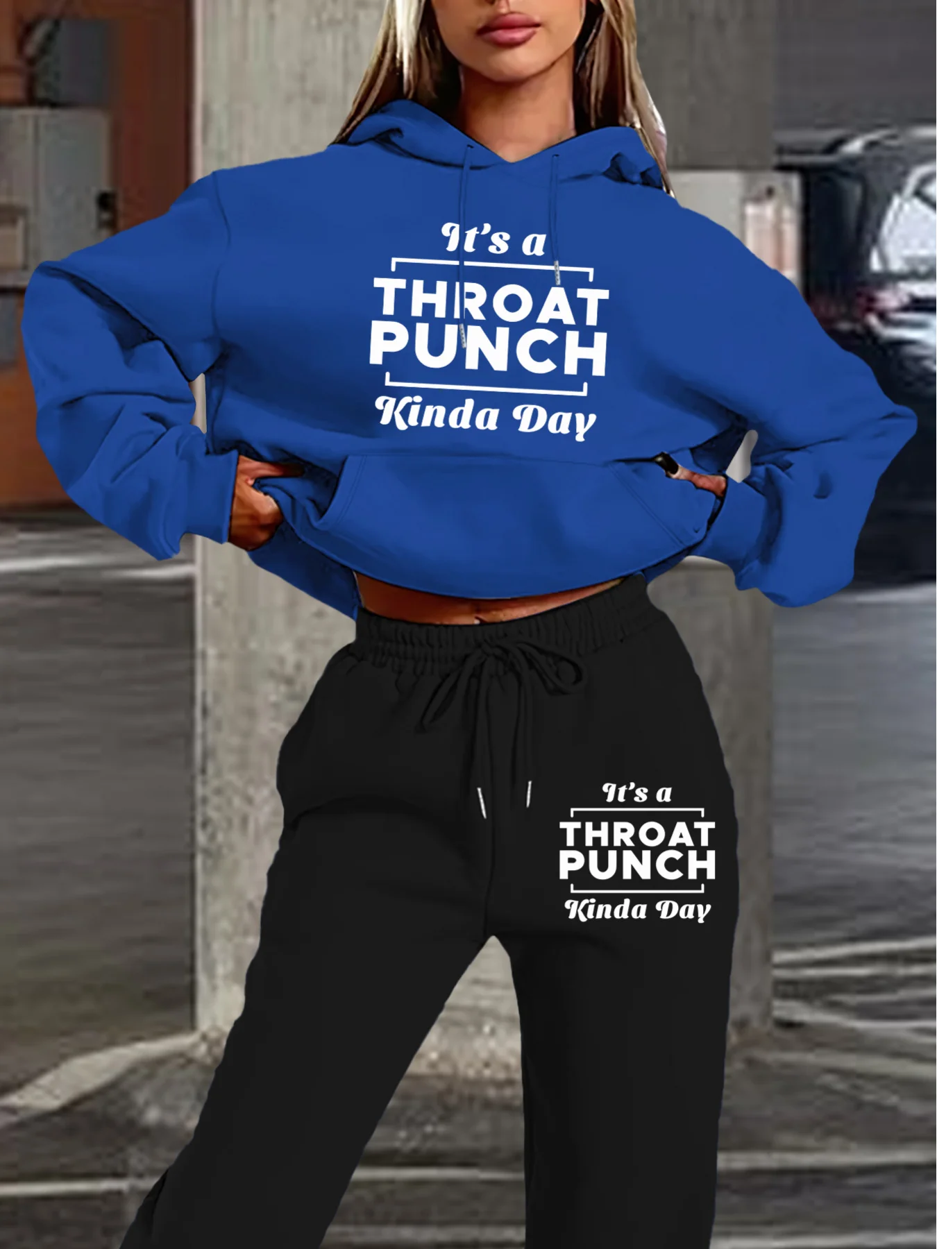 

Женская осенне-зимняя свободная толстовка + спортивные штаны, уличная повседневная модная и плюшевая теплая одежда с буквенным принтом в стиле хип-хоп