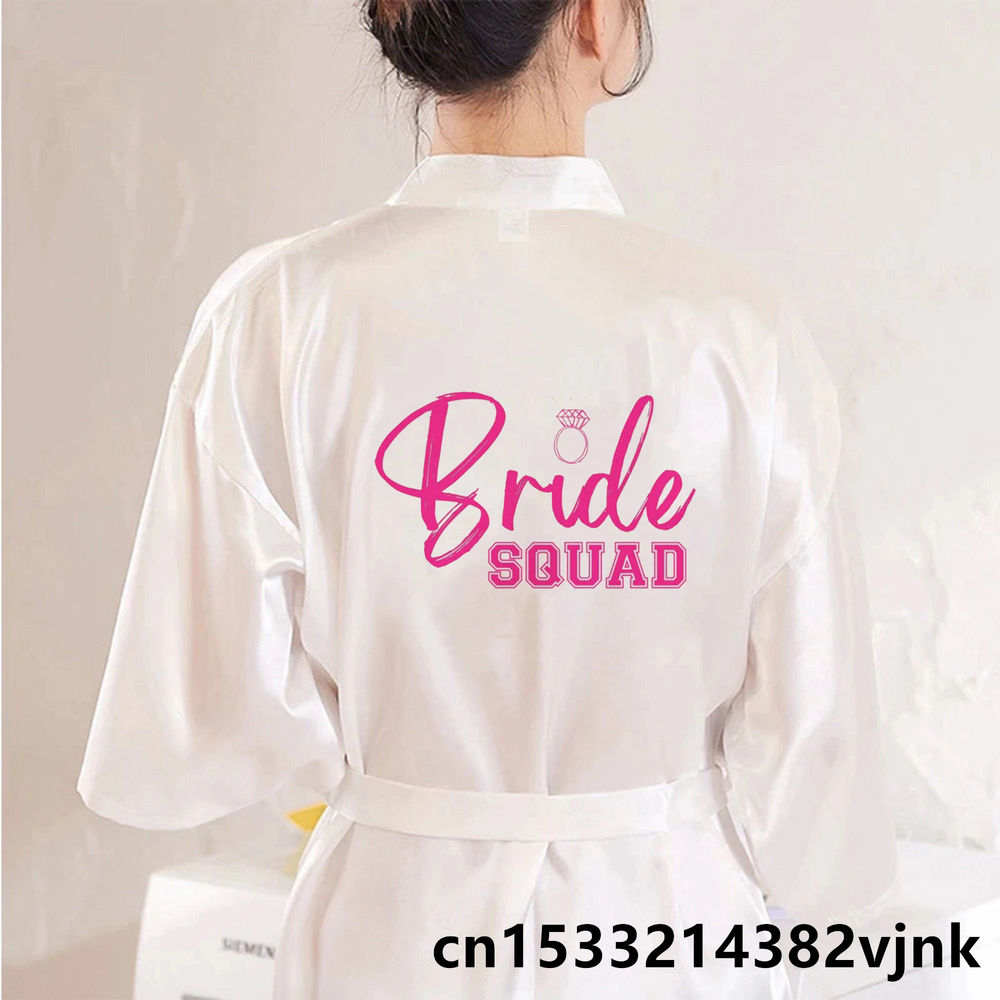 Bride Squad Bride To Be Bridal Wedding Satin Dressing Gown Personalized Print Bride Team Bathobe Robes Party Bridesmaid Robes