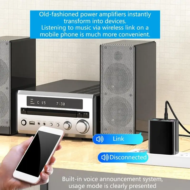 C90F Bluetooth-compatible 5.0 Transmitters Receiver Combo For Speakers TVs Long Ranges Wireless Sound Streaming