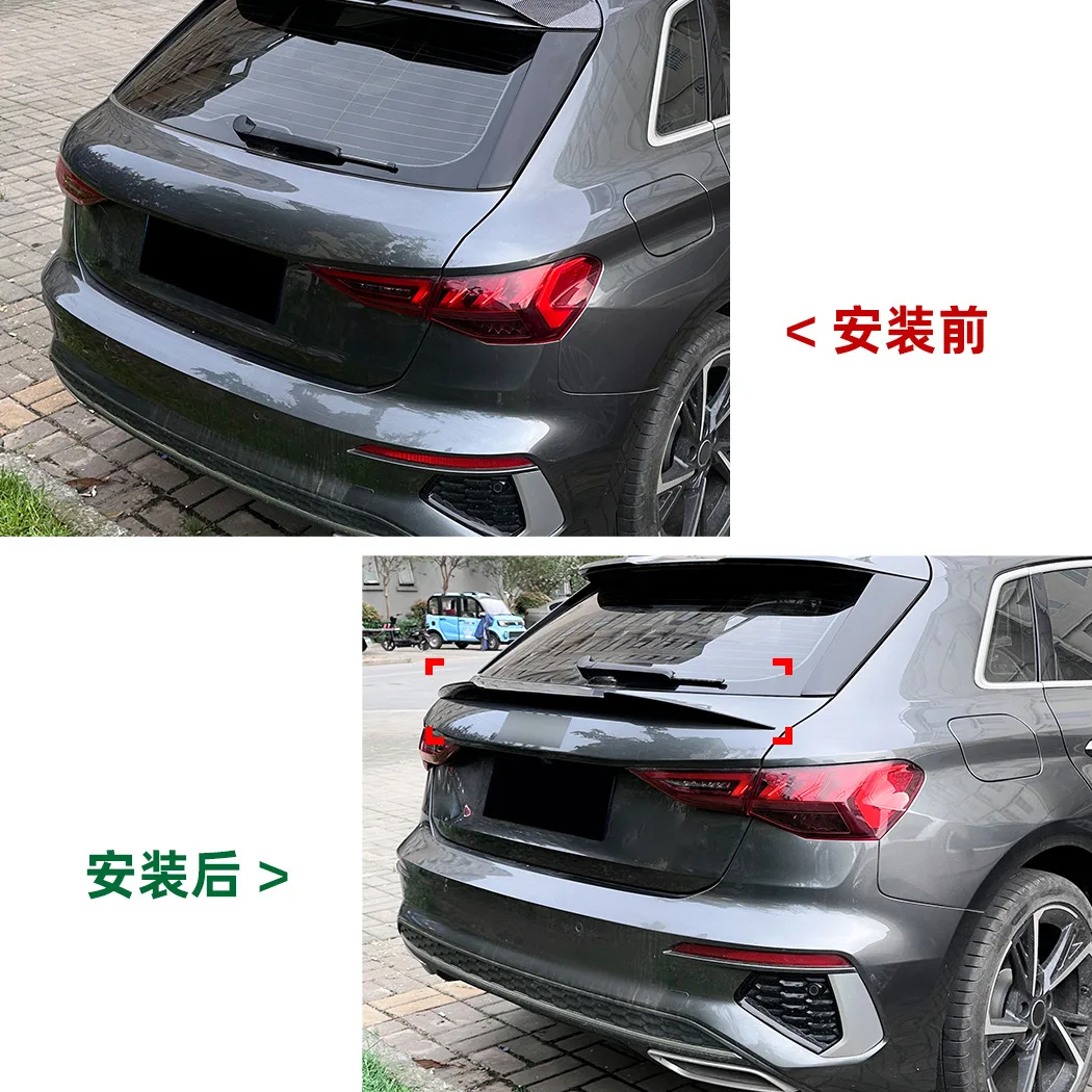 Suitable for Audi A3 8Y Sportback 2021 + Blade Tail Center Spoiler Exterior Modification