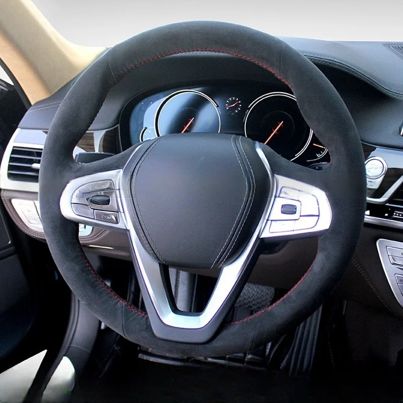 

DIY Black Suede Car Steering Wheel Cover For BMW G20 G30 G31 530i 540i 530e G32 G11 G12 X3 X4 X5 X7 2017-2019