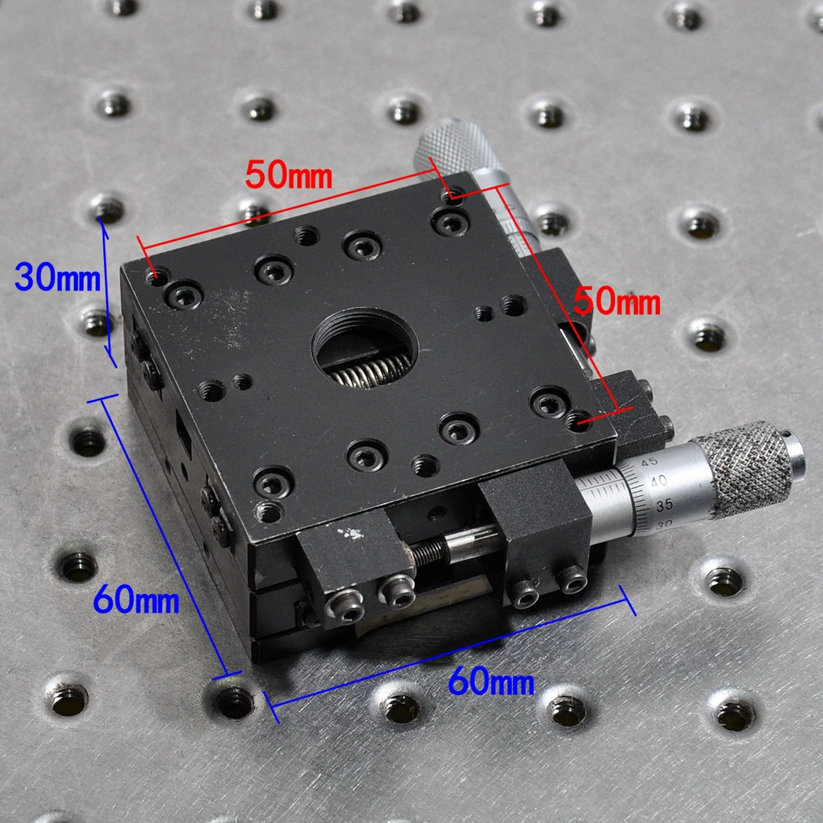 XY Axis Manual Precision Cross Rail Type Fine-tuning Displacement Slide Iron 60mm