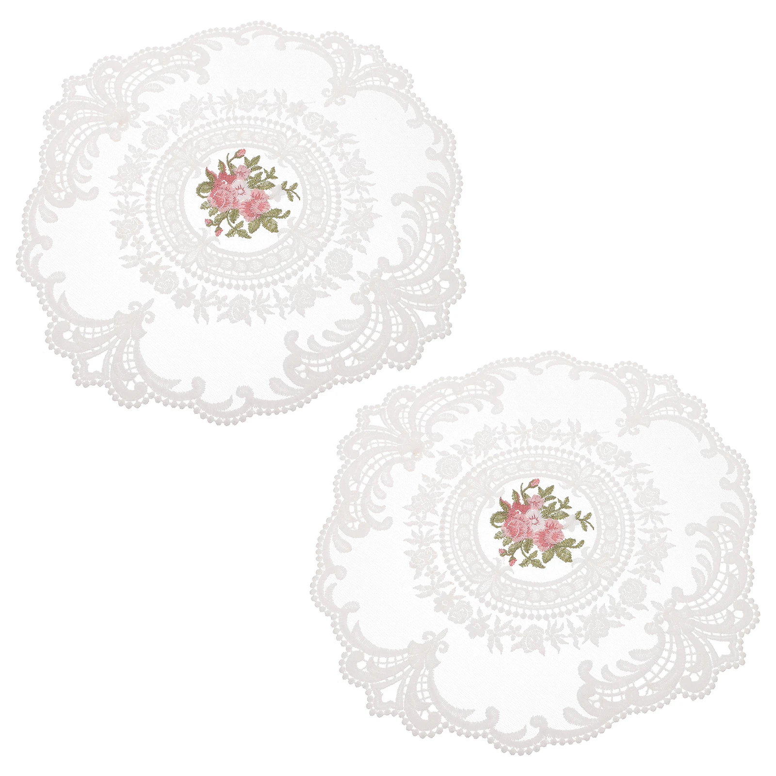 

2 Pcs Lace Table Mat Mats Indoor Outdoor Dinner Vintage Home Decor Placemats for Dining