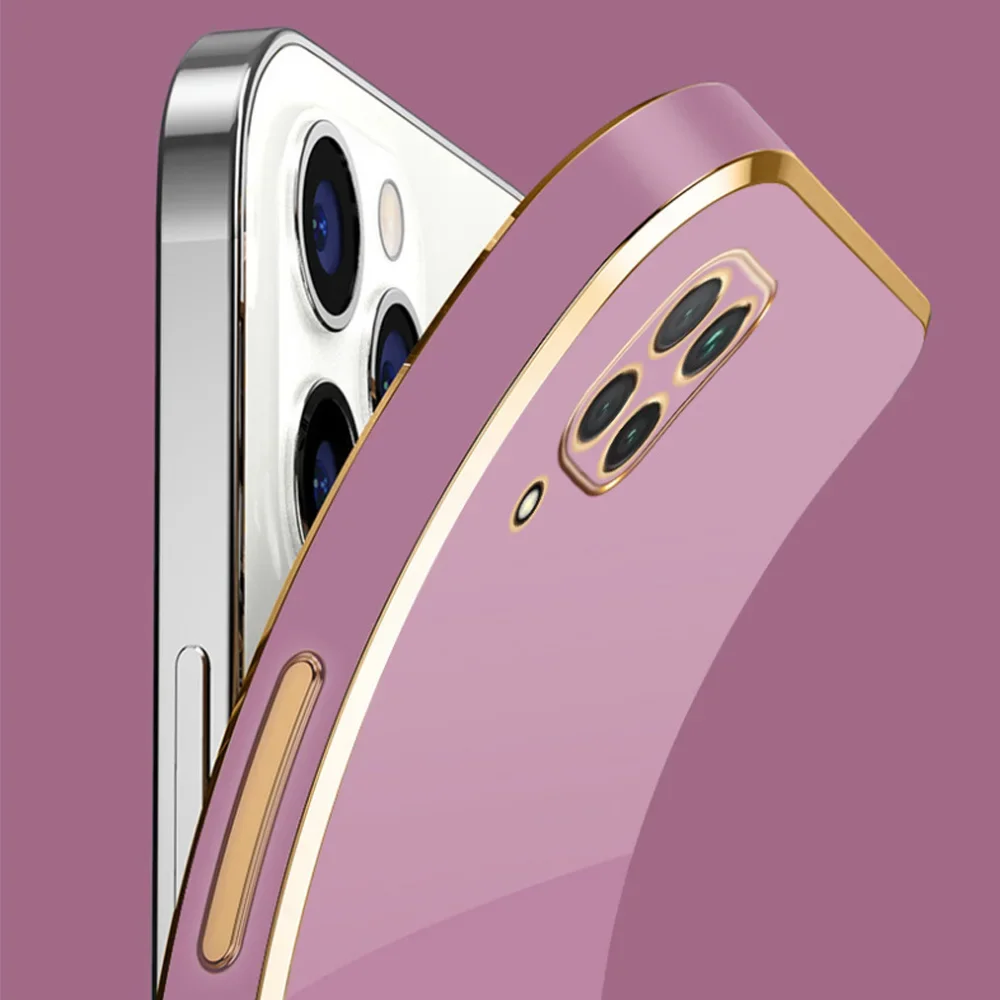 For Samsung A22 Case Galaxy F22 Cover Galaxy M32 M22 Luxury Square Plating Phone Case SM-M225FV SM-M325FV Shockproof Back Cover