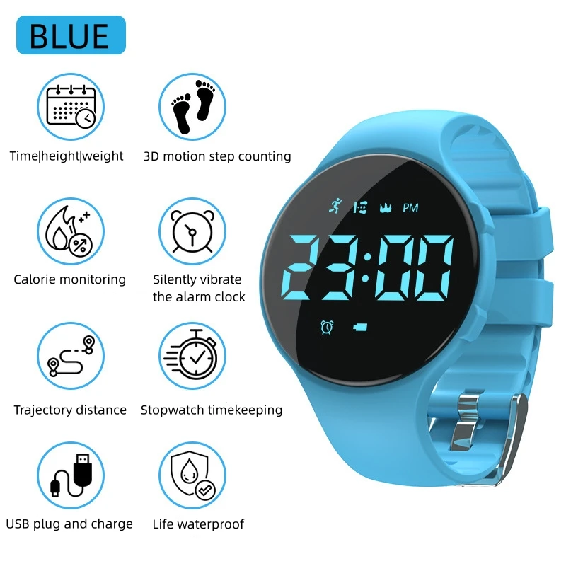 Pedometer Smart Watch Rate Smartwatch Fitness Tracker Silent Vibration Alarm Clock to Get Up Step Counting Waterproof Smart Brac