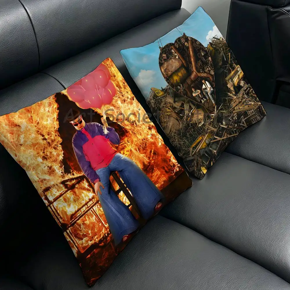 Singer O-Oliver Love You Madly Pillow Case Square Double-Sided Printing Short Plush Sofa Cushion Cover Bedroom Bedside Pillow
