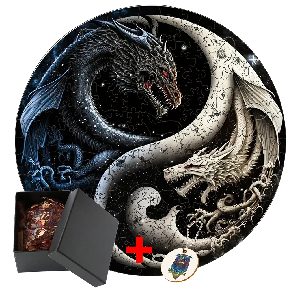 

Yin Yang Dragon Children Games Jigsaw Puzzles For Kids Toys Children Toys Animal Puzzle Adults Brain Trainer 3d Wooden Puzzle