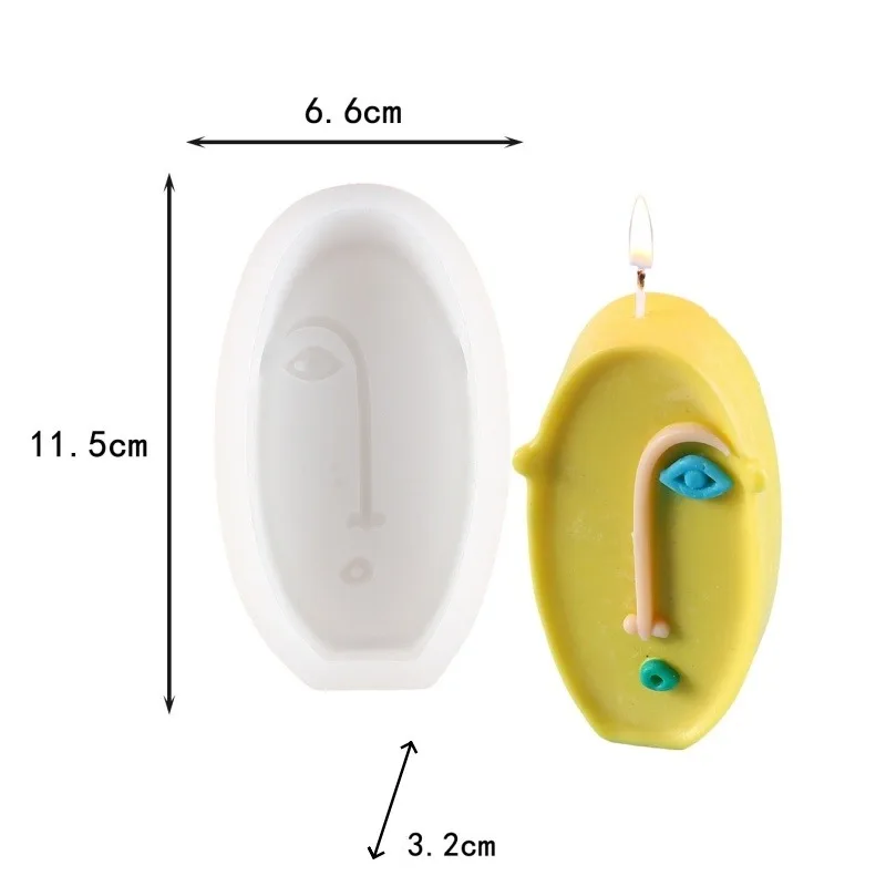 DIY Abstract Face Silicone Mold 3D Art Face Candle Mold Aromatherapy Soap Home Decoration Candle birthday gift Production tools