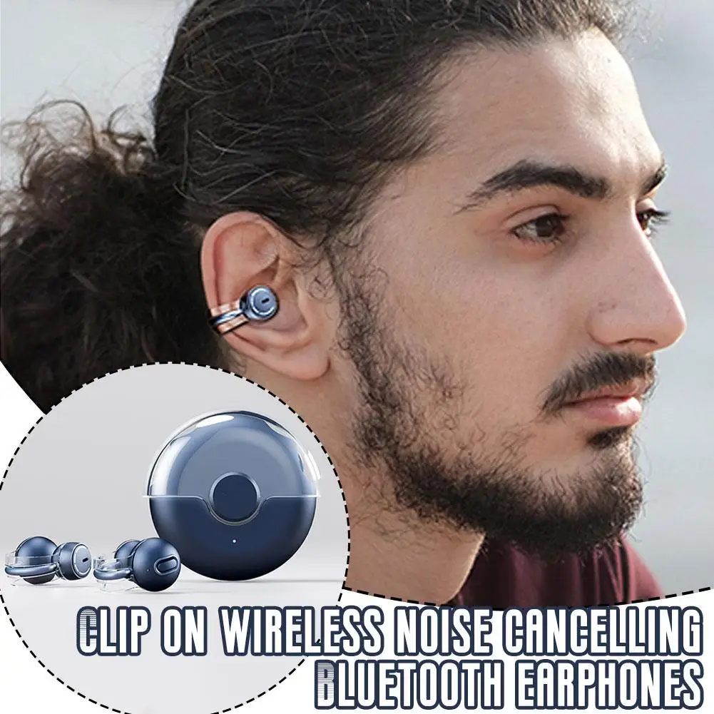 

Clip Ear Wireless Headphones Compatible Bluetooth 5.3 Ultra Noise Sports Battery Earphones Reduction Long Waterproof Wirele A9s0