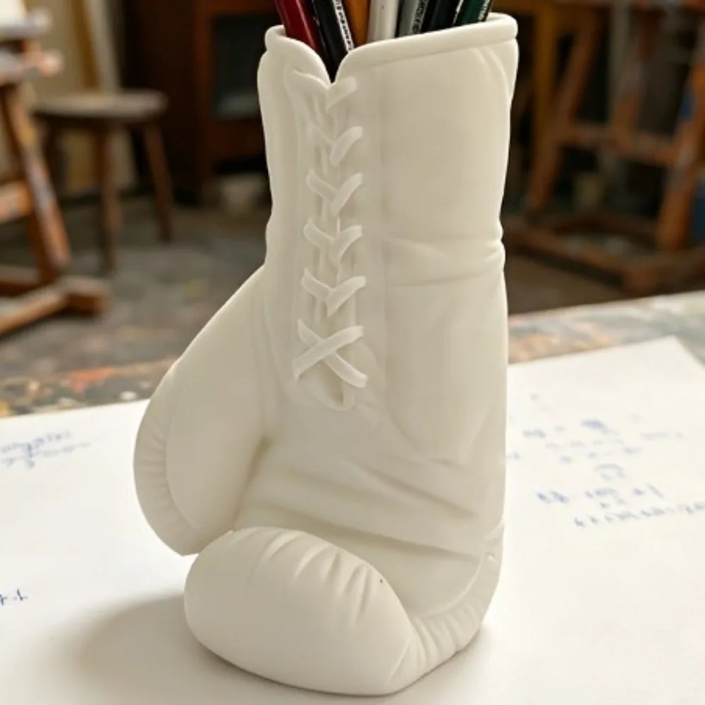 Multi-Function 3D Printed Boxing Glove Shape Pen Holder Novelty Plastic Pen Organizer Stable Base Pen Container Study Room