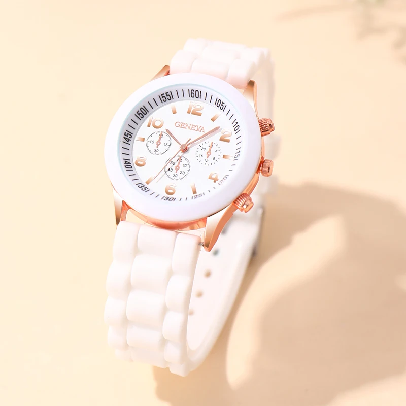 Reloj Mujer Fashion Women Watches White Silicone Jelly Quartz Watch Ladies Dress Wrist Watch Gifts for Girls Relogio Feminino