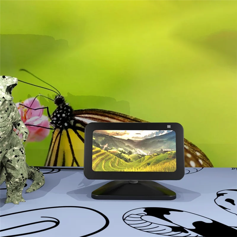 حامل ABDE قابل للتعديل لـ Echo Show 5 أجزاء (3Rd Gen)، حامل مغناطيسي ذكي للعرض، مع قاعدة مضادة للانزلاق 360 درجة - أسود