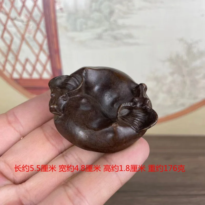 Solid Antique Bronze Ware Twist Qiankun Gossip Decoration Double Cow Paperweight Living Room Paper Weight Study Tea Deco