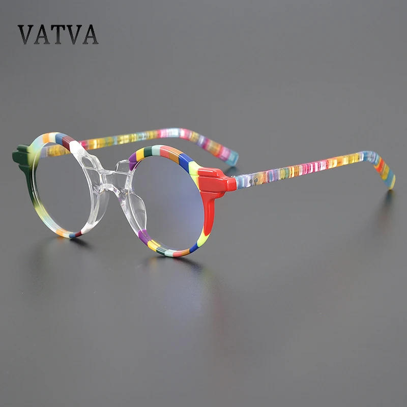 

Новая мода ацетатные круглые очки в оправе высшего качества женские оптические очки по рецепту ручной работы мужские очки для чтения при близорукости