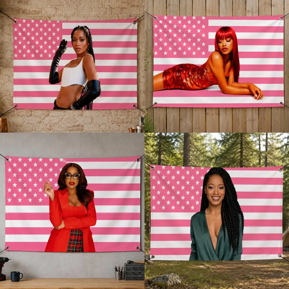 Celebrity Talent Acclaimed Worldwide Star K-Keke Palmer Flags Flag Banner for Bedroom Dorm Party Home Living Room Game Room Gift