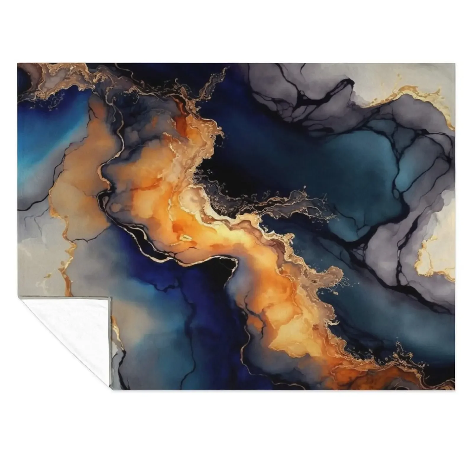 

Volcanic Waves - Abstract Alcohol Ink Resin Art Throw Blanket for babies cosplay anime blankets ands Decorative Sofas Blankets