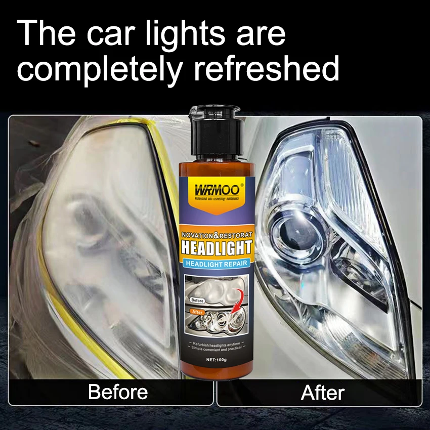 Car Headlight Restoration Polishing Kits Headlamp Scratch Remover Repair Fluid Cleaning Remove Oxidation Headlight Polish Liquid