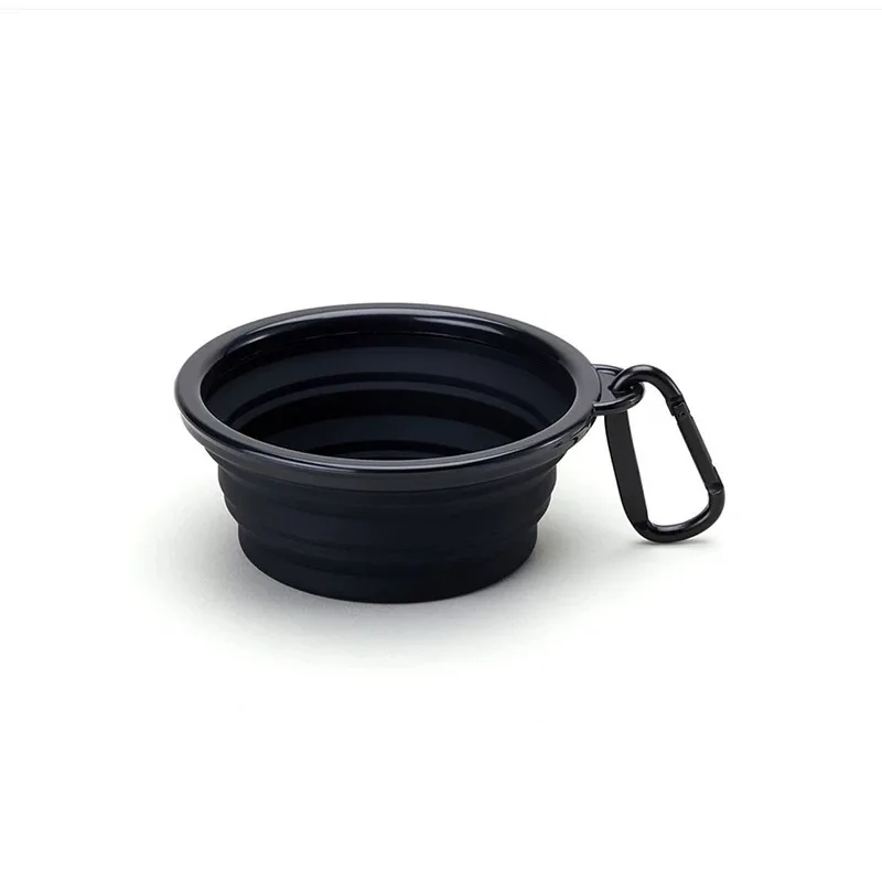 Portable Outdoor Silicone Pet Bowl with Clip Black Frame Stackable  Dog Bowl Pet Feeding Utensils Trendy NBHD Brand