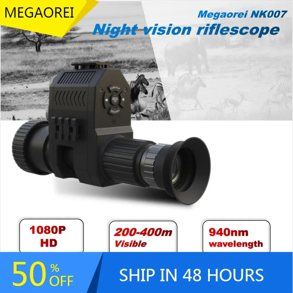 

2025Megaorei NK007 1080P HD 940nm laser infrared monocular night vision rifle scope for hunting